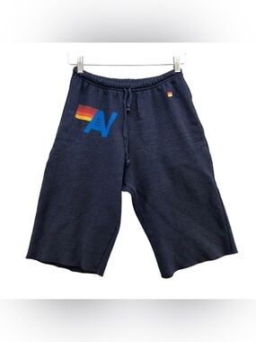 Aviator Nation Navy Men's Sweat Shorts with AN Logo
